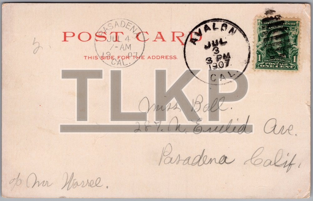 Glass Bottom Boat Cleopatra – Catalina Island CA – Avalon Harbor – 1907 Postcard